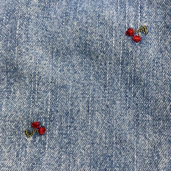 FADED GLORY Embroidered Cherry Denim Baby Overalls - Picture 5 of 9